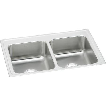 Gourmet Ss 33 X 21.2 X 7.8 Equal Double Bowl Top Mount Sink